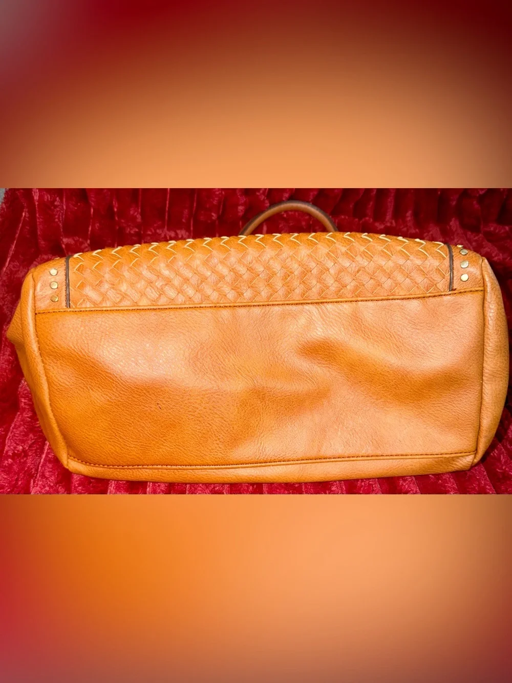 VIETA Woven Satchel Bag in Tan